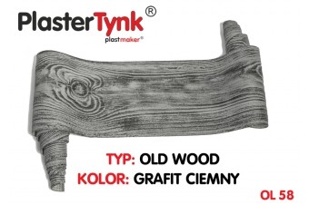Elastyczna deska elewacyjna PLASTERTYNK Old Wood  "grafit ciemny" OL 58  21x240cm